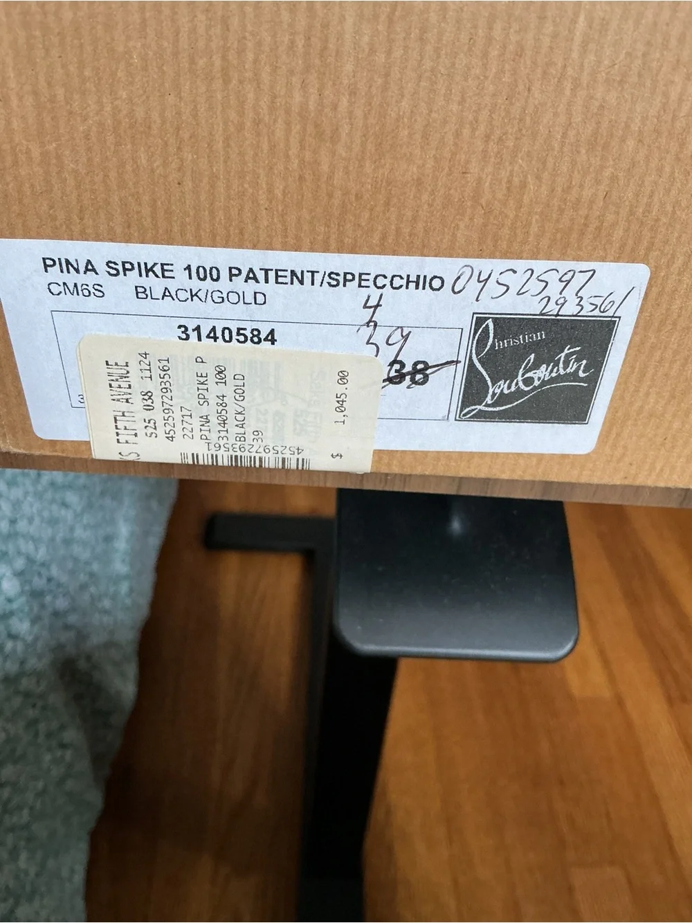 Christian Louboutin Black Patent Spike Platform Pumps with Red Soles